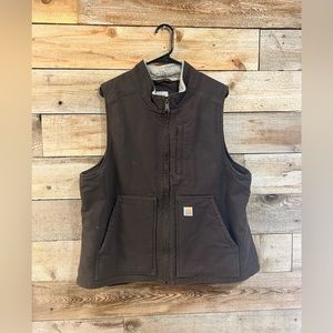 Brown Carhartt sherpa lined vest